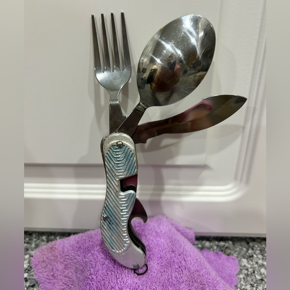 Stainless Steel 3 Piece Utensil Camping Set - Picture 2 of 6